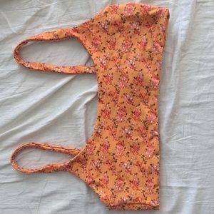 SKATIE Orange Floral Maya Bikini Top